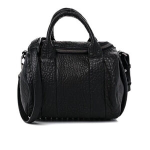 Alexander Wang Black Pebbled Leather Studded Rockie Crossbody